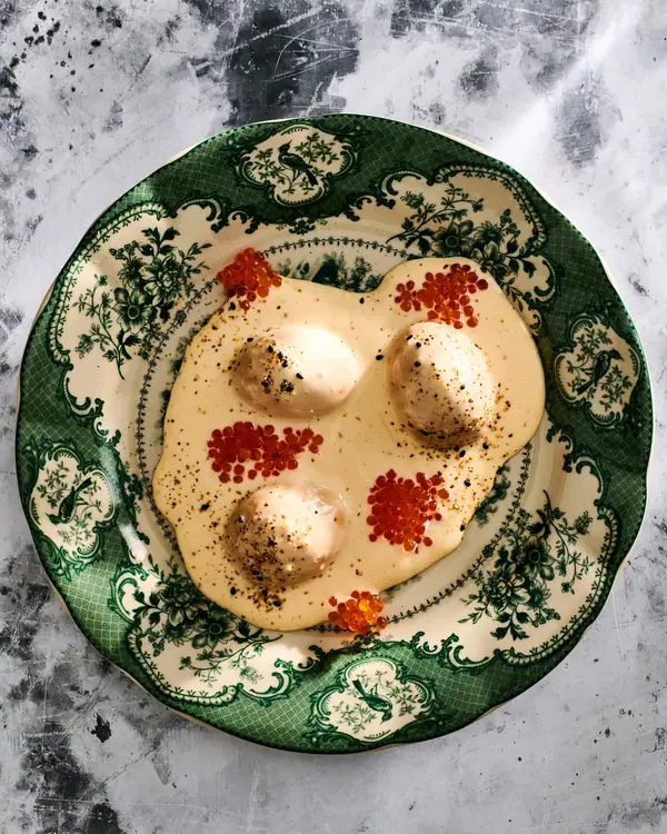 Soy-Marinated Oeufs Mayonnaise with Ginger Yuzu Aïoli