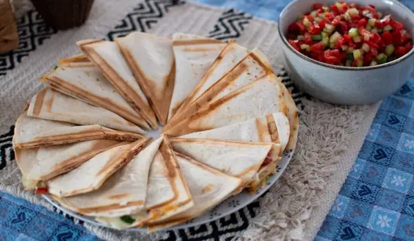 Spicy Sausage Quesadilla with Fresh Tomato Salsa