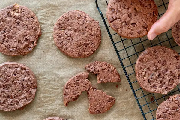 Easy sliceable double chocolate cookies, egg-free
