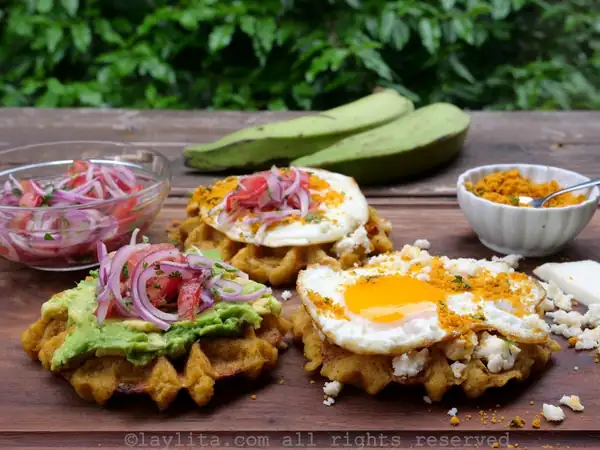Gofres de plátano verde