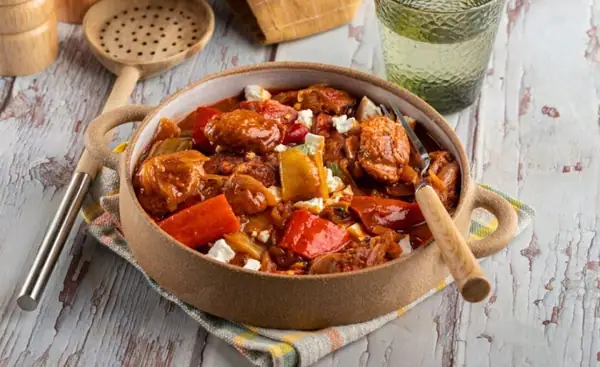 Spentzofai (Greek Sausage & Peppers Stew)