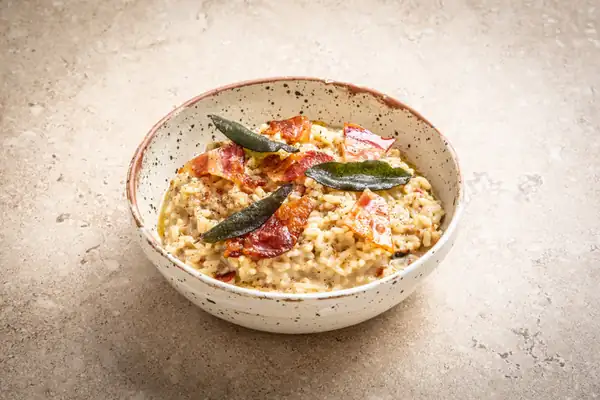 Mushroom Risotto With Crispy Bacon And Sage Recipe