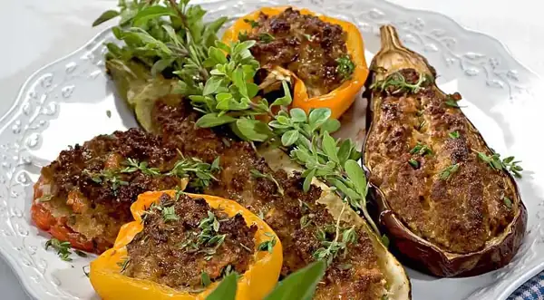 Stuffed Zucchini and Peppers