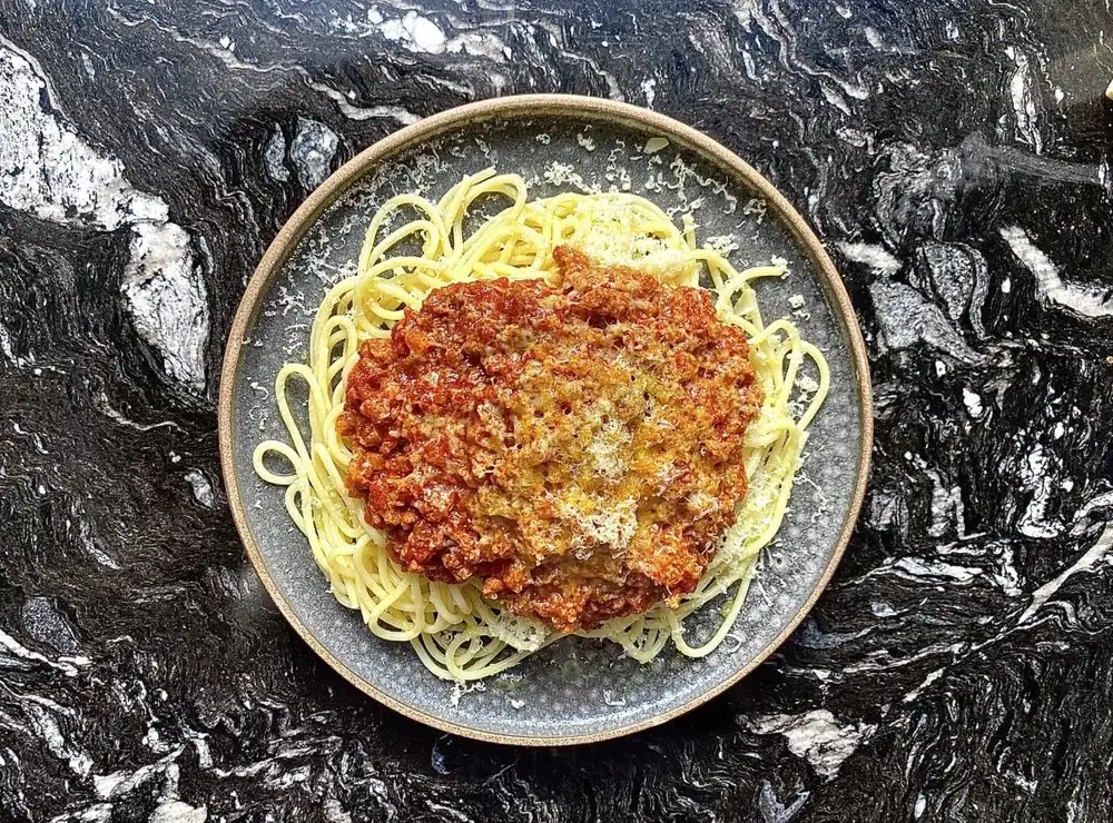 Milan La Roche's (St Kilda) recipe for Belgian spaghetti bolognese