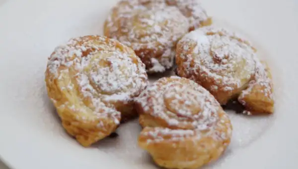 Triple chocolate puff pastry rolls