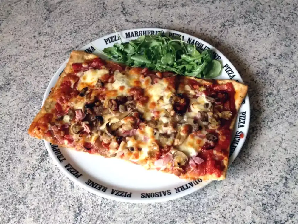 Ham, chorizo, mushroom, and cheese pizza recipe