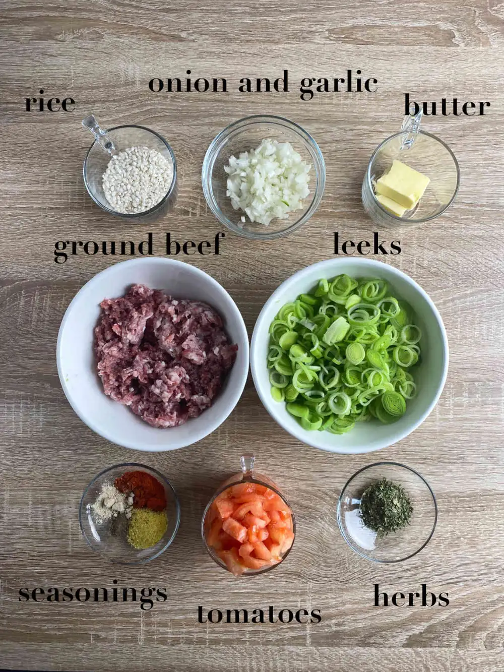 Leek Risotto with Ground Beef