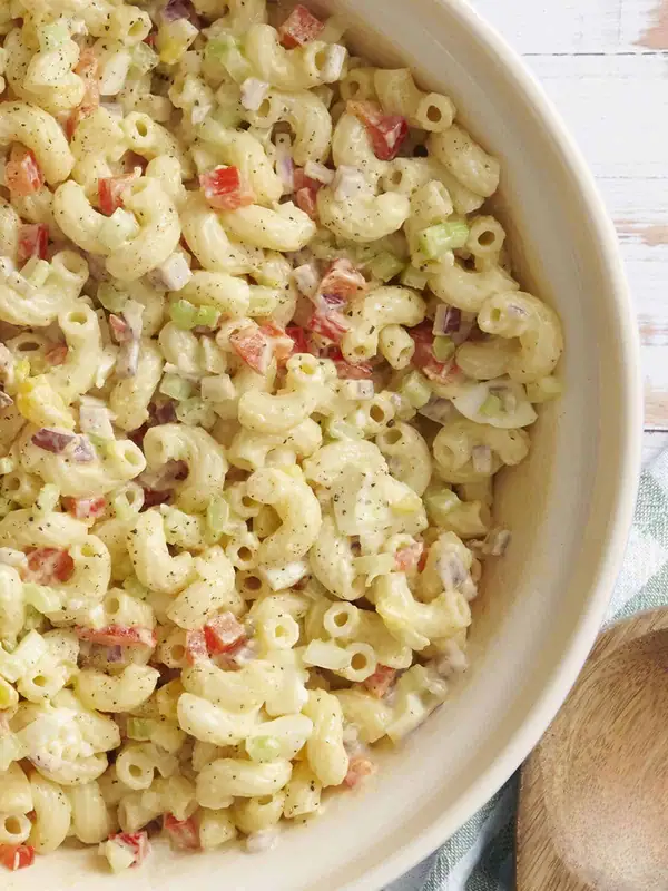 This macaroni salad belongs at every potluck