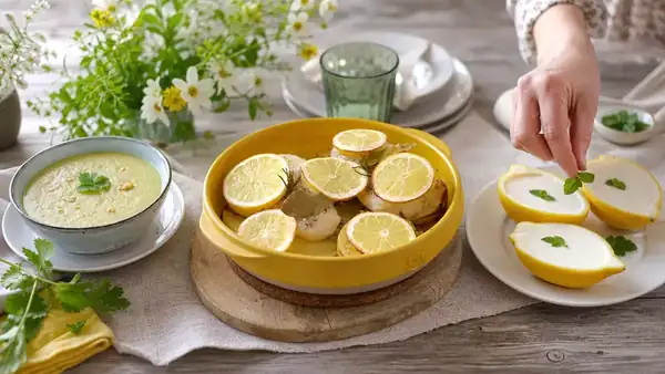 Today's menu, October 2nd: a comforting soup, a tasty cod, and a quick lemon dessert