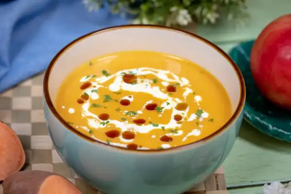Sweet potato cream soup with ginger