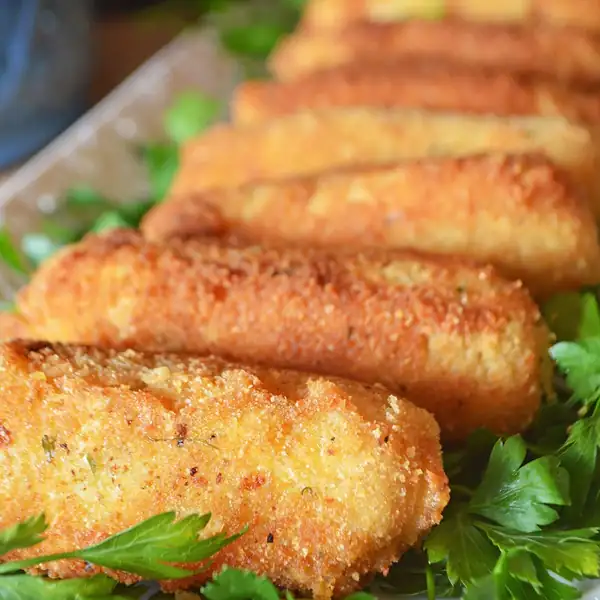 Mashed potatoes hummus fingers