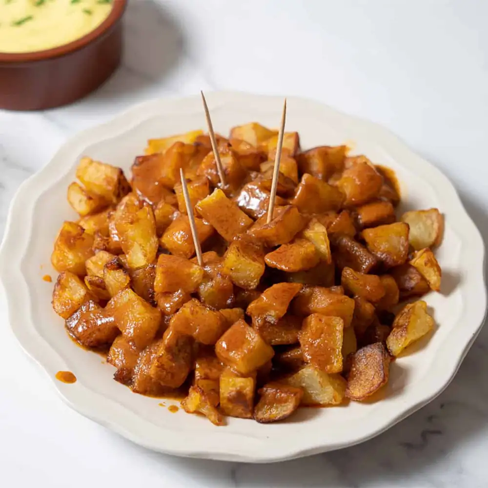 La mejor receta de patatas bravas: patatas fritas españolas fáciles con salsa picante