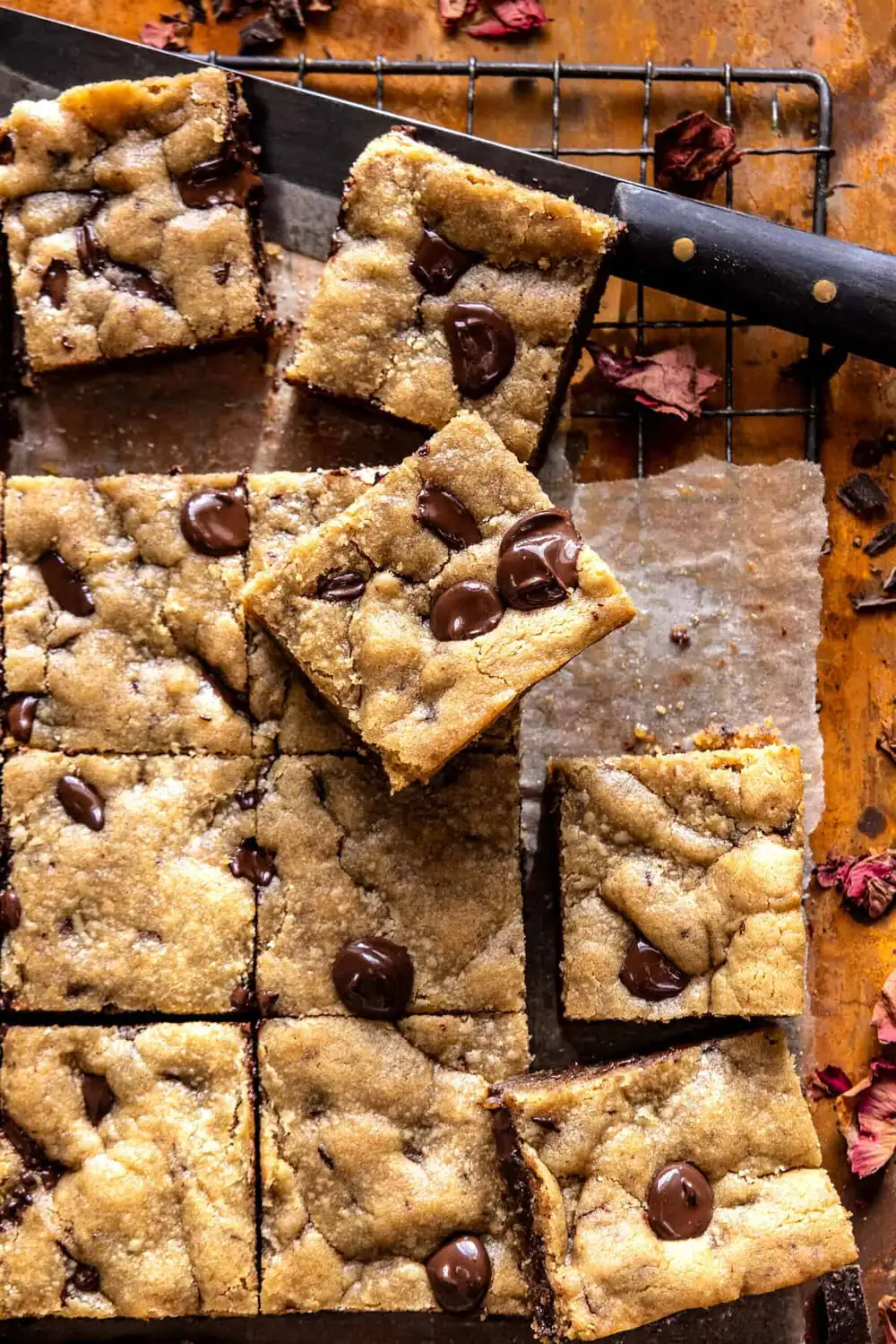 Doughy Tahini Chocolate Chip Cookie Bars