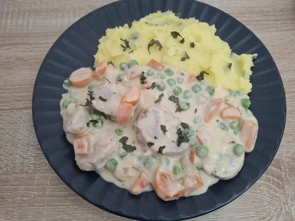 Solomillo de cerdo en salsa de verduras