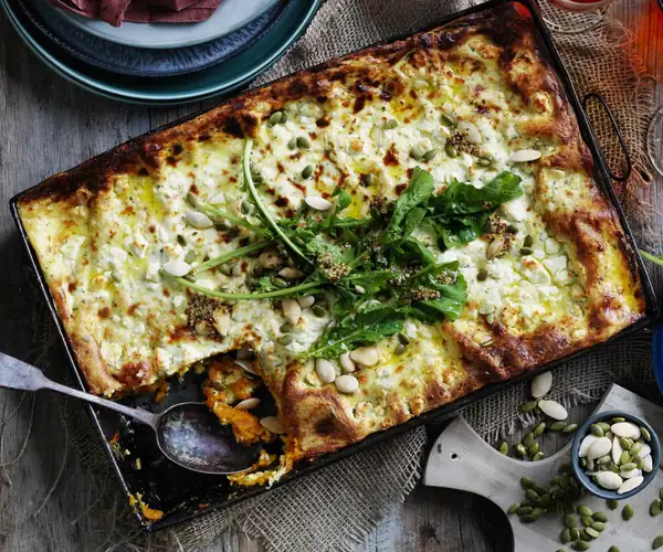 How to make pumpkin and goats' cheese lasagne