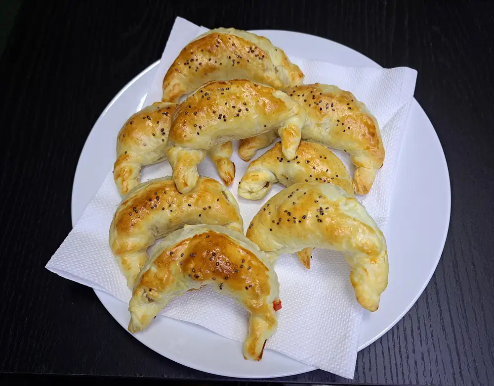 Rollitos de hojaldre con champiñones