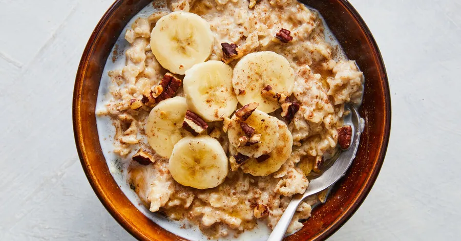 Receta de avena con plátano y nueces • 5★ • 20 min