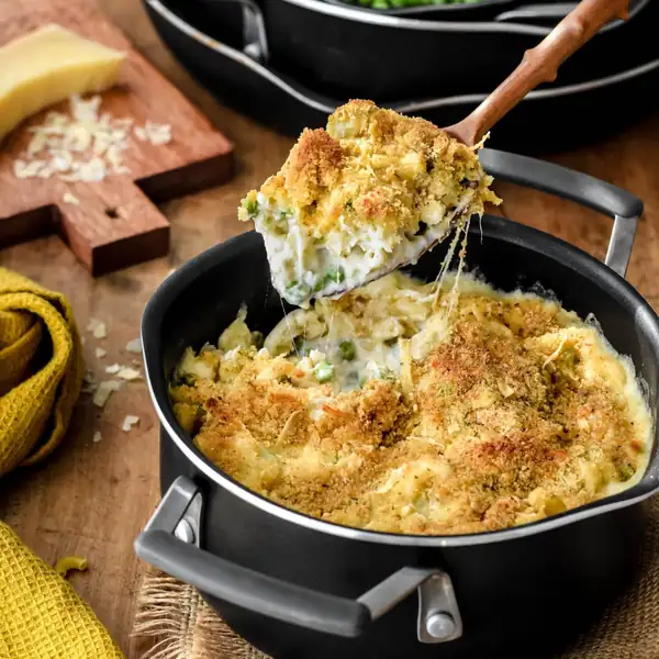 French-Style Mac ‘n Cheese with Peas