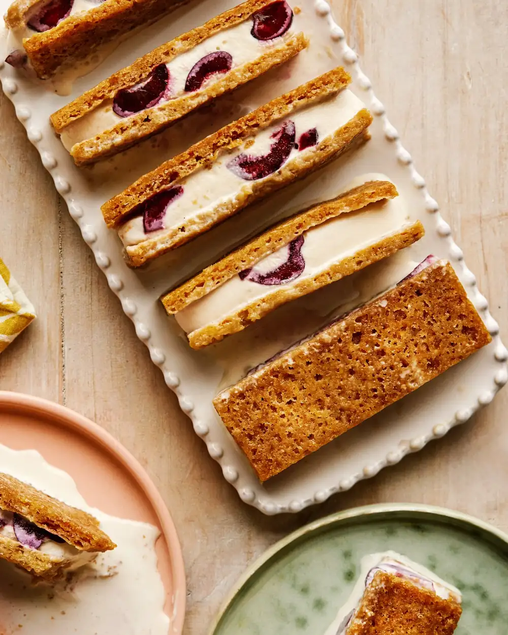 Benjamina Ebuehi’s recipe for rosemary and cherry blondie ice-cream sandwiches