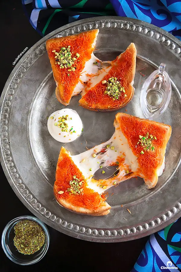 Sándwich de queso a la parrilla Kanafeh