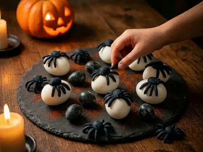 Spider eggs for Halloween: the original appetizer recipe