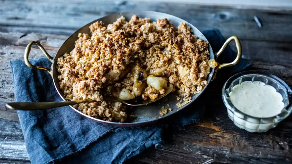 Crumble pie with apples