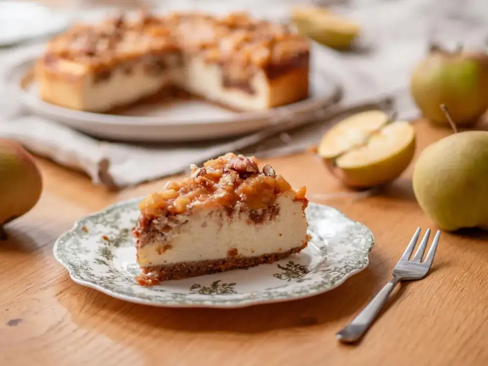 Tarta de queso con canela y manzanas 🍎