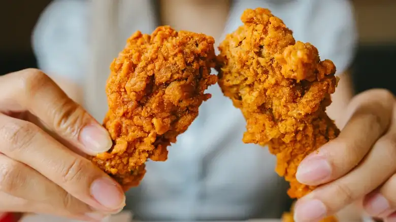 Pan-fried chicken coated in batter with boxed stuffing mix