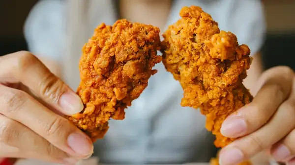 Pan-fried chicken coated in batter with boxed stuffing mix