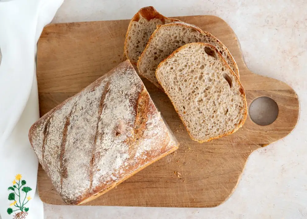 Sourdough bread in a mold