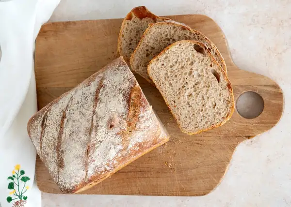 Sourdough bread in a mold