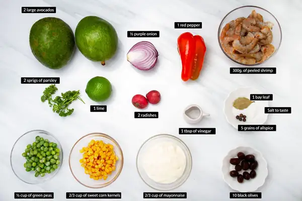 Peruvian stuffed avocado with shrimp: Flavorful seafood appetizer