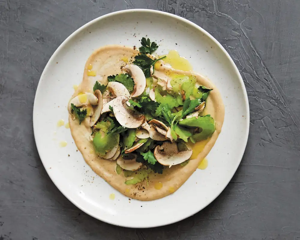 Shaved Mushroom, Celery, and Sesame Sald