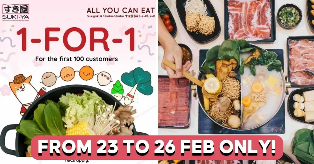 Suki-Ya Has 1-For-1 Lunch Buffet For Four Days, Limited To First 100 Customers