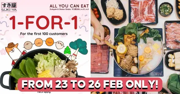 Suki-Ya Has 1-For-1 Lunch Buffet For Four Days, Limited To First 100 Customers