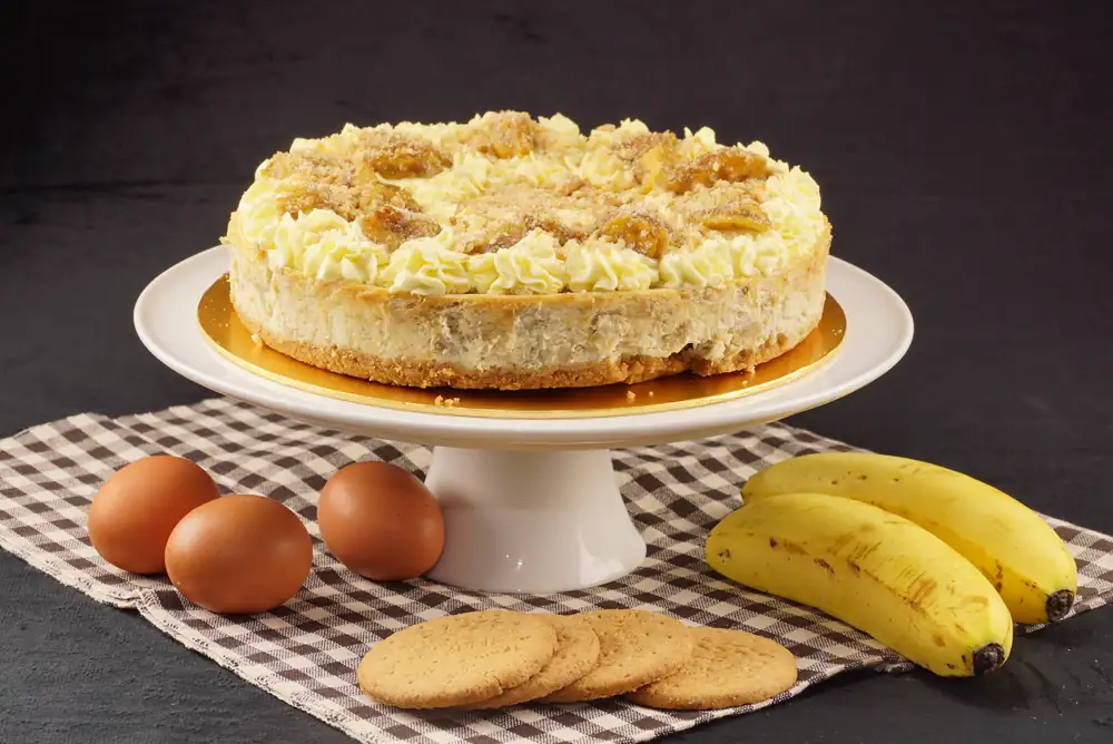 Tarta de queso con plátano casera fácil de preparar
