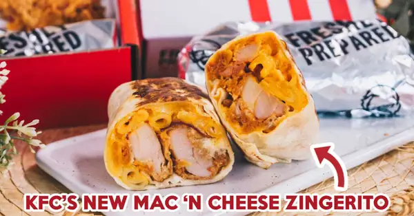 KFC's New Mac 'N Cheese Zingerito Features Spicy Fried Chicken And Creamy Mac 'N Cheese In A Burrito