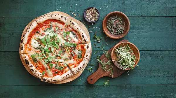 What makes a pizza completely vegan?