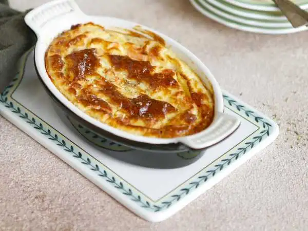 Cottage cheese casserole with fish