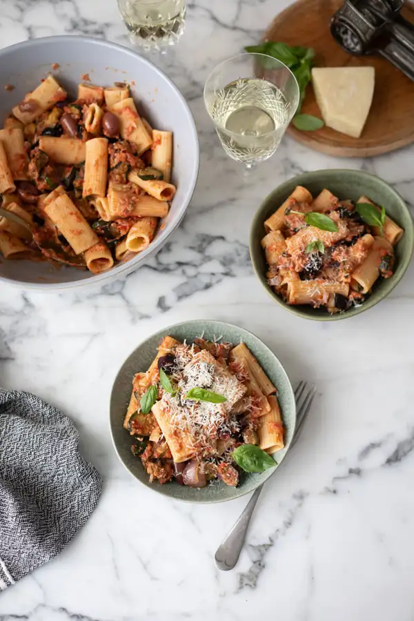 Roasted Vegetable Pasta with Creamy Tomato Sauce