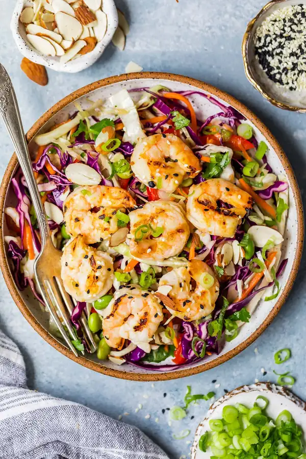 Miso Shrimp Salad (High-Protein and High-Fiber)