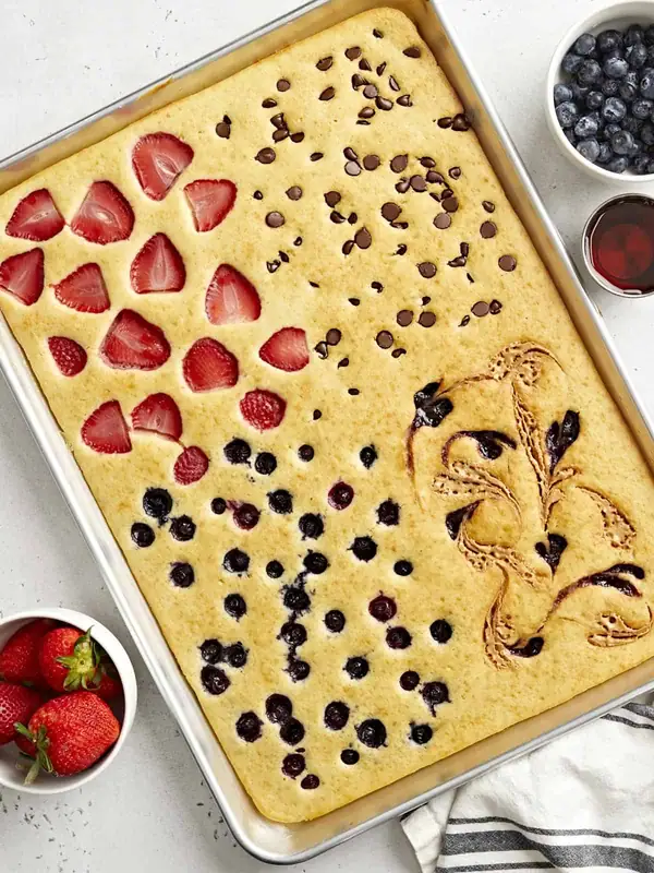No more standing at the stove all morning with my sheet Pan Pancakes!