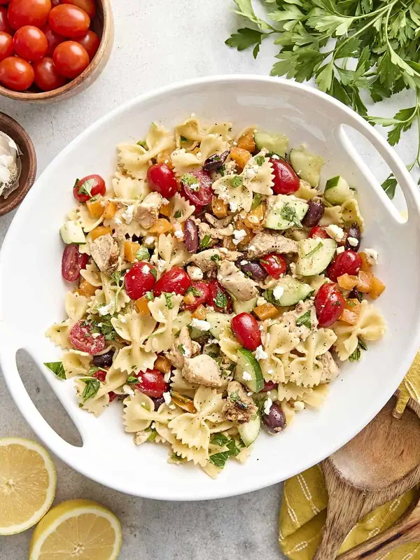 Get ready for summer with our Greek Chicken Pasta Salad