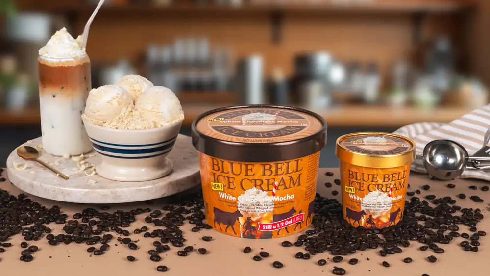 Skip the barista: Blue Bell's new White Chocolate Mocha Ice Cream delivers your caffeine fix by the scoop