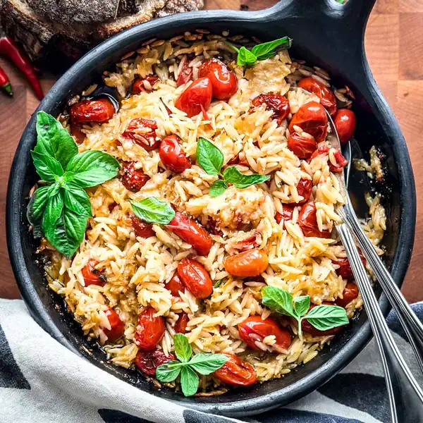 Orzo Pasta With Tomatoes And Parmesan
