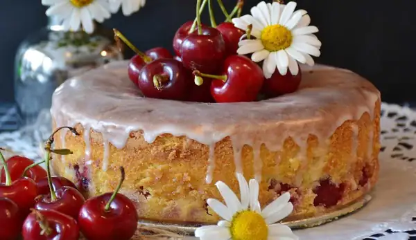 Pastel de cerezas sin mantequilla