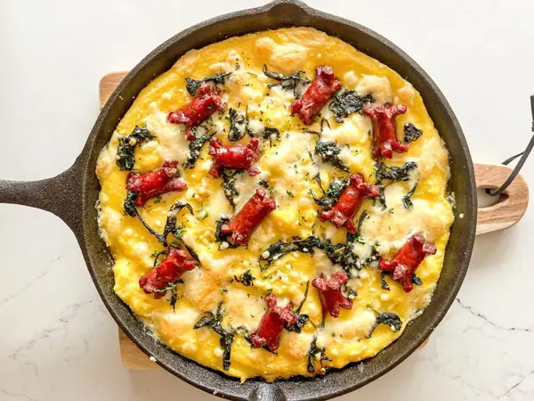 Polenta Casserole w/ Sausage & Spinach