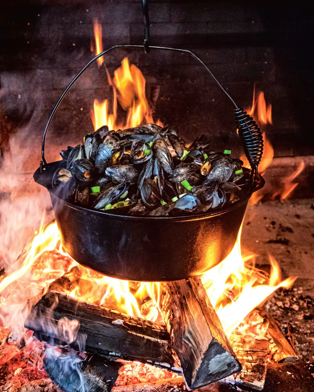Bacon-Beer Mussels With Fire Toast Recipe