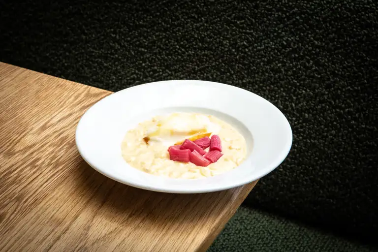 Rice Pudding, Rice Sorbet and Rhubarb Recipe