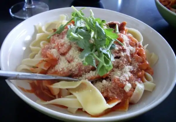 Tomato tuna and shrimp pasta